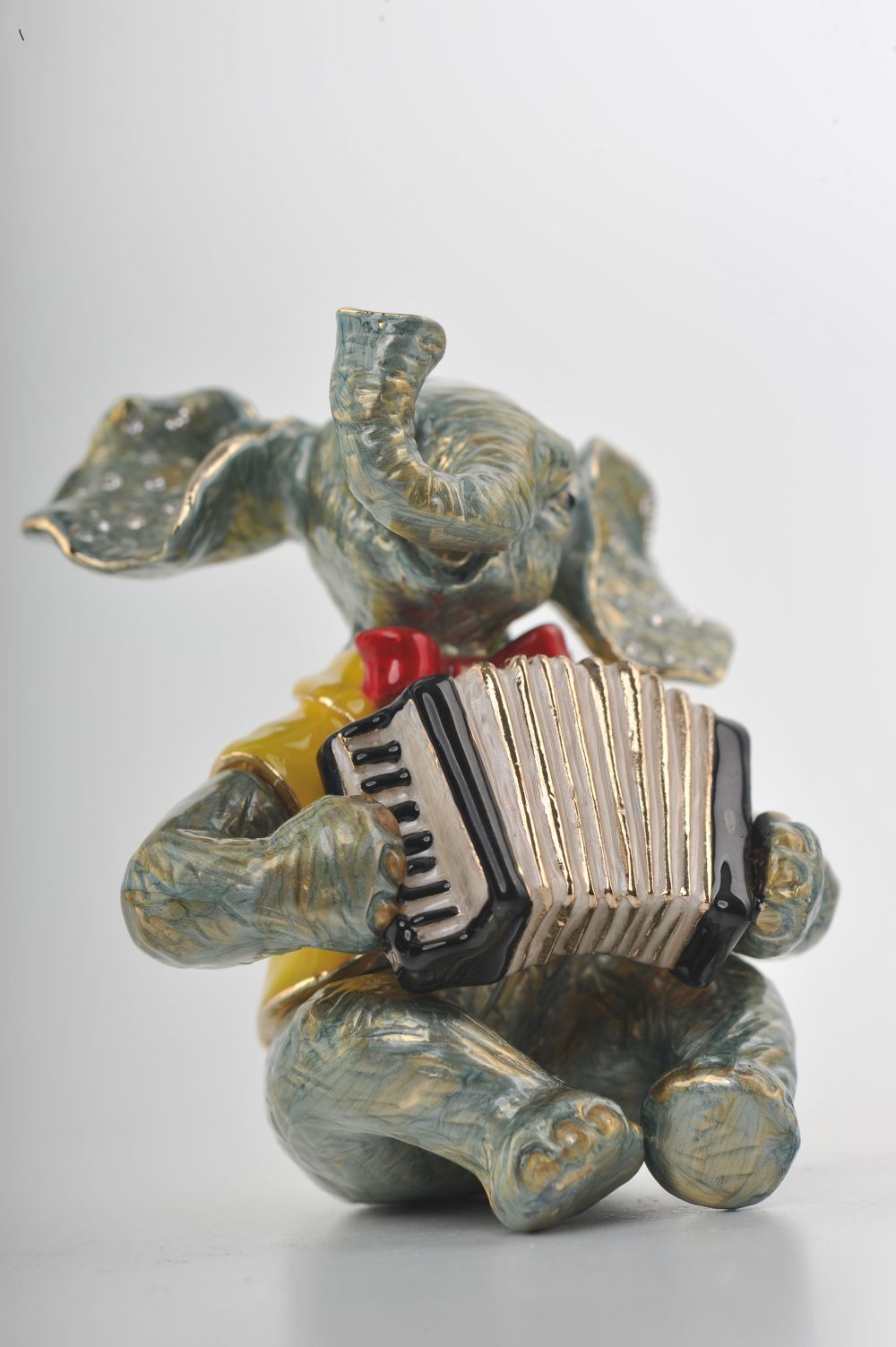 Keren Kopal Elephant Playing the Accordion trinket box 83.50