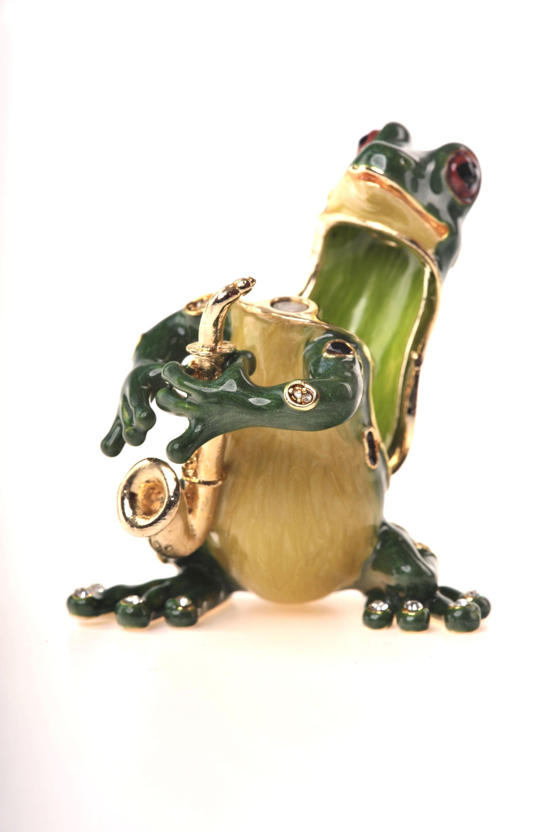 Keren Kopal Frog Playing the Saxophone trinket box 76.50