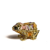 Golden Frog Decorated with Butterflies trinket box Keren Kopal