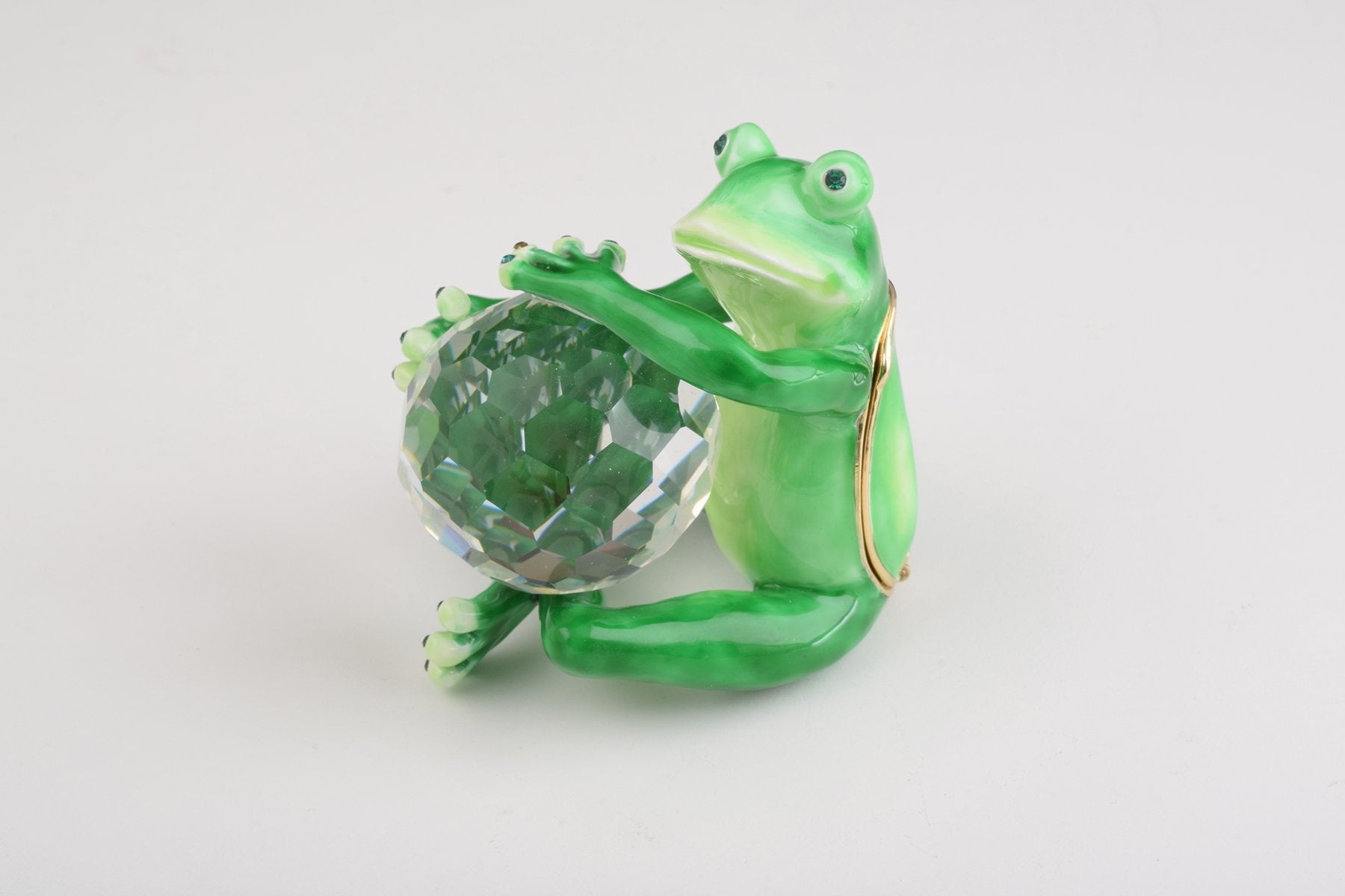 Keren Kopal Green Frog with Crystal Ball trinket box 104.00