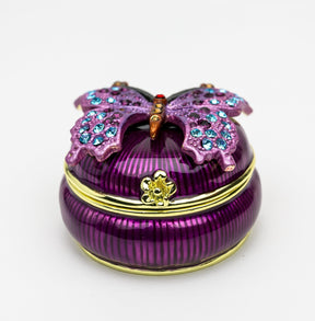 Purple Decorated Trinket Box with Butterfly trinket box Keren Kopal