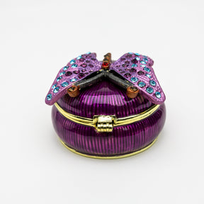 Purple Decorated Trinket Box with Butterfly trinket box Keren Kopal