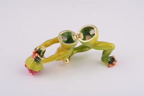 Romantic Frog Holding Flowers trinket box Keren Kopal