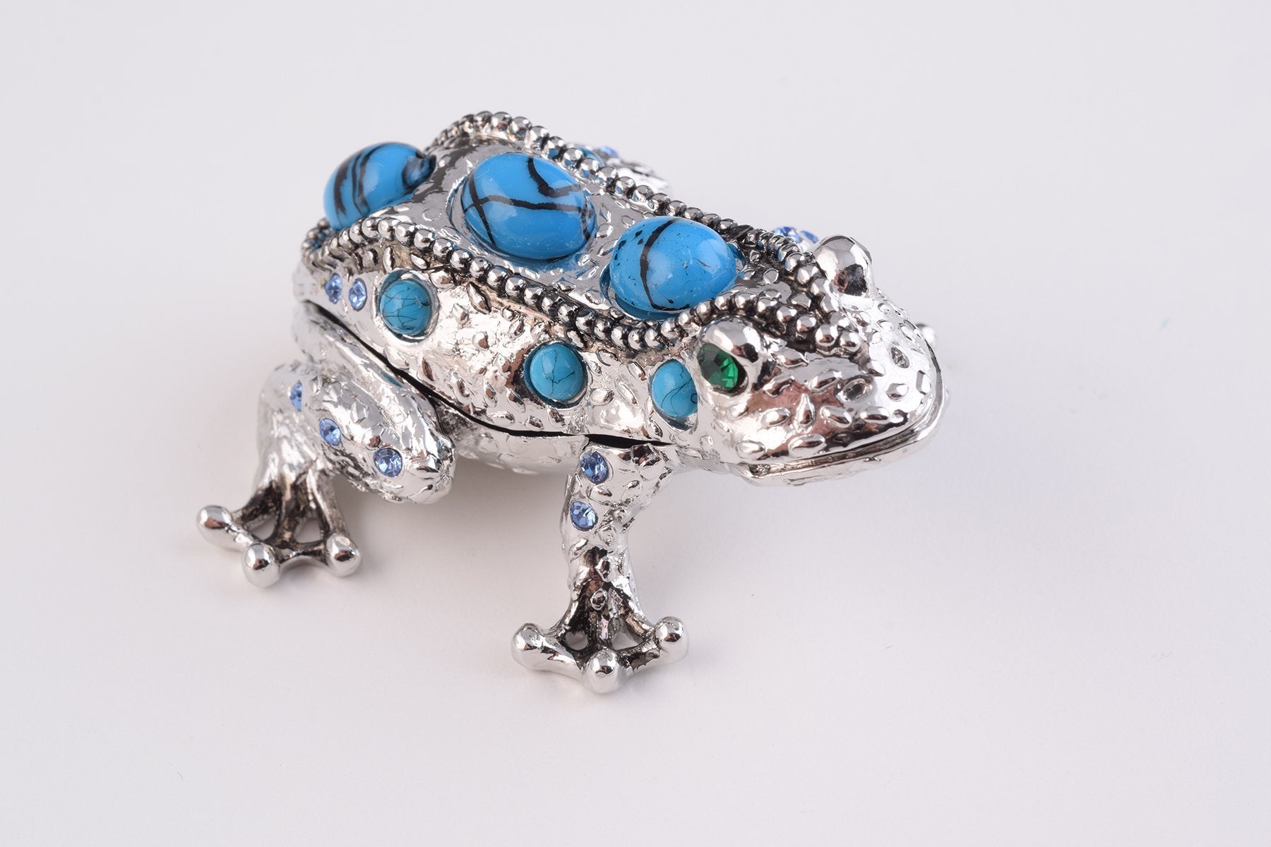 Keren Kopal Silver and Blue Frog trinket box 39.00