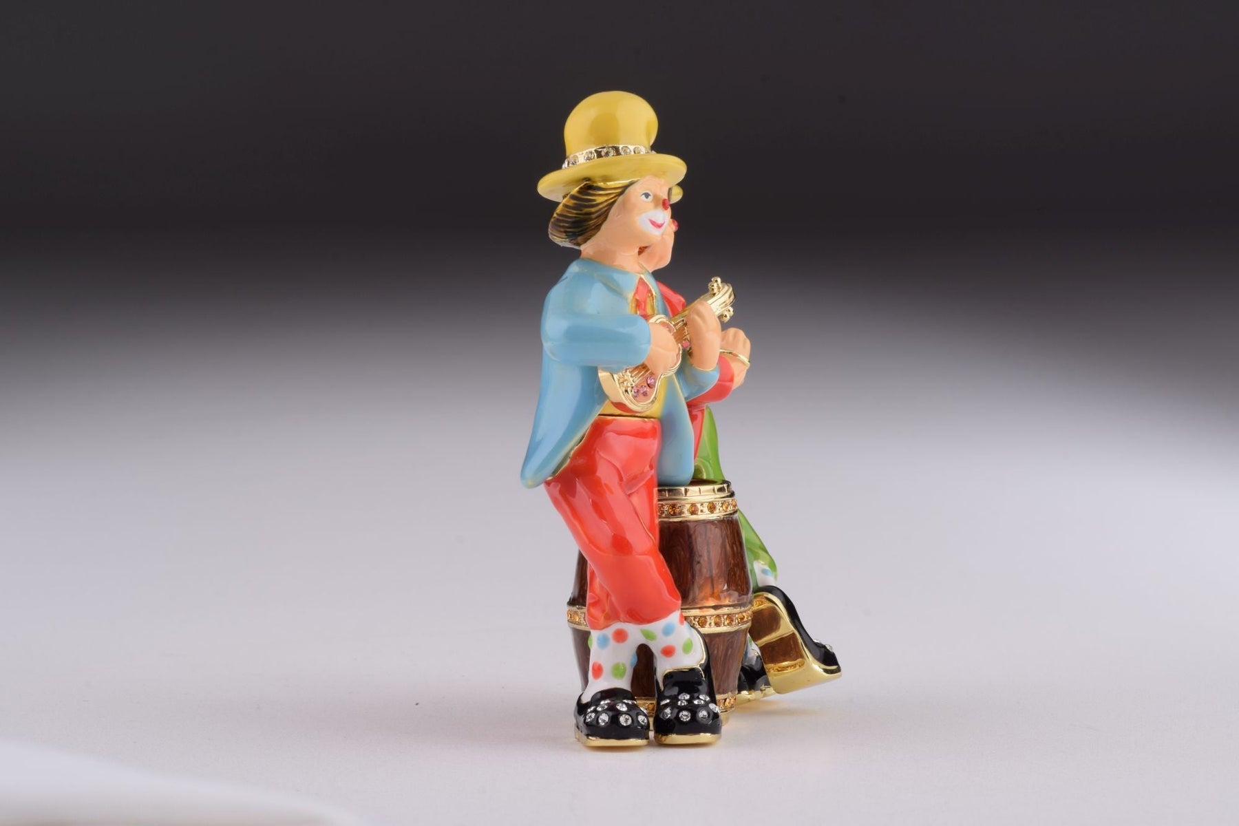 Two Circus Clowns Playing Music trinket box Keren Kopal