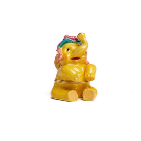 Yellow Sitting Elephant trinket box Keren Kopal